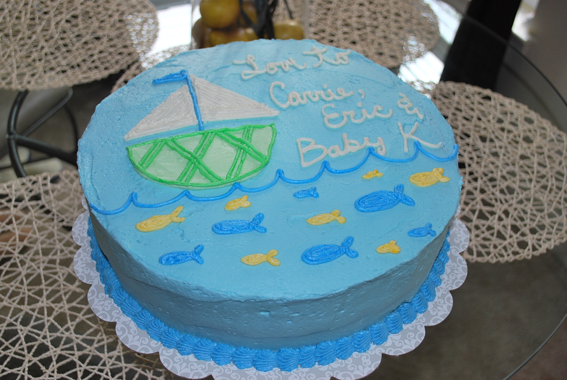 Karas Cakery Blog › sailboat baby shower cake